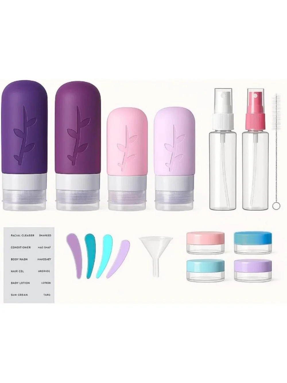 Leak Proof Silicone Travel Bottles - TSA Approved Toiletry Containers for